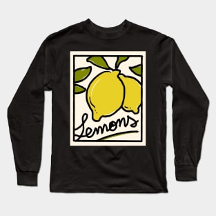 Yellow Lemons Kitchen Fruits Long Sleeve T-Shirt